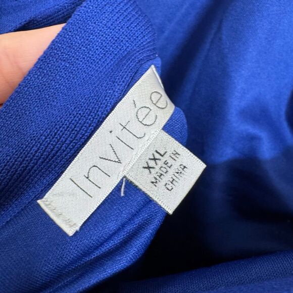 Invitee Royal Blue Juniors' Halter Sleeveless Crochet Midi Sweater Dress XXL NWT - Picture 4 of 9